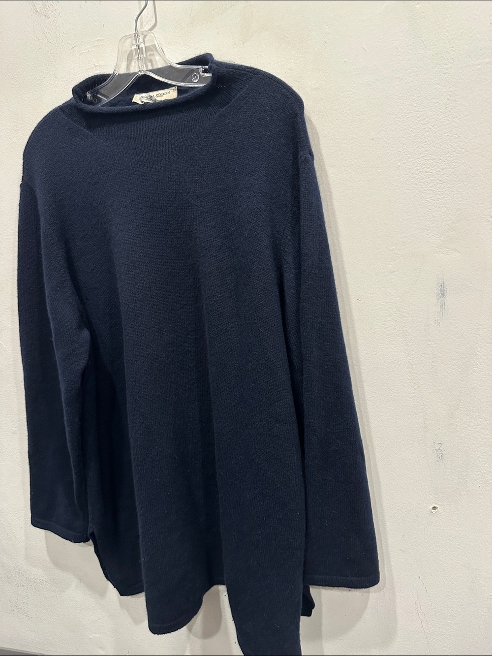 Marina Rinaldi navy blue 100% cashmere sweater  large oversized quiet luxury